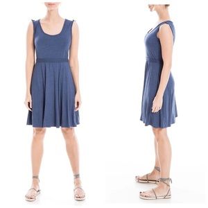 MAXSTUDIO Sleeveless Scoop Neck Short Dress Color Indigo Size Large